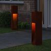 vidaXL Zonne LED Padverlichting 2 pcs Brons Cortenstaal