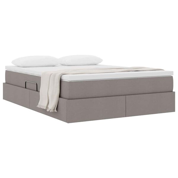 vidaXL Opbergbed met matras met matras Taupe 140 x 190 cm Polyester