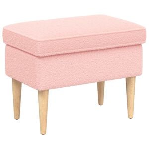vidaXL Voetenbank Roze 55 x 35 x 41 cm Boucl&eacute;