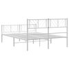 vidaXL Bedframe met hoofd- en voeteneinde metaal wit 150x200 cm