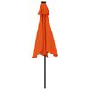 vidaXL Parasol met LED's en stalen paal 225x225x212 cm terracotta