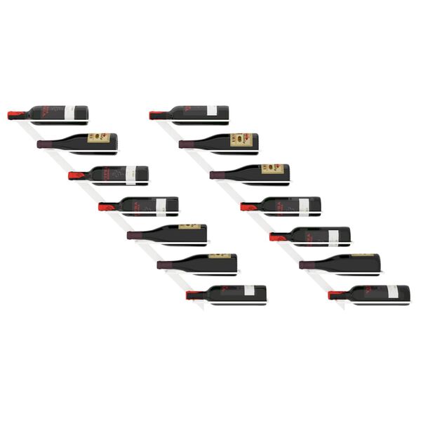 vidaXL Wijnrekken 2 st voor 7 flessen wandmontage metaal wit