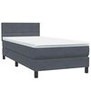 vidaXL Boxspring met matras en LED fluweel donkergrijs 80x220 cm