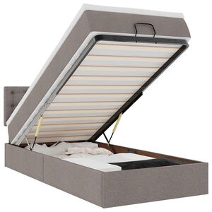 vidaXL Ottoman bed met matras 80x200cm stof taupe