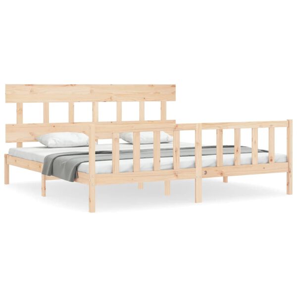 vidaXL Bedframe met hoofdbord massief hout