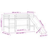 vidaXL Kinderhoogslaper met toren 90x200 cm grenenhout wit en zwart