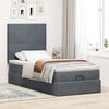 vidaXL Ottoman bed met matrassen en LED's 90x200cm fluweel donkergrijs