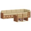 vidaXL Sofa-Sets 8 pcs Natuurlijk en Beige Massief Acaciahout