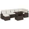 vidaXL Tuin Sofa Set met kussen met opslag 8 pcs Bruin Poly riet
