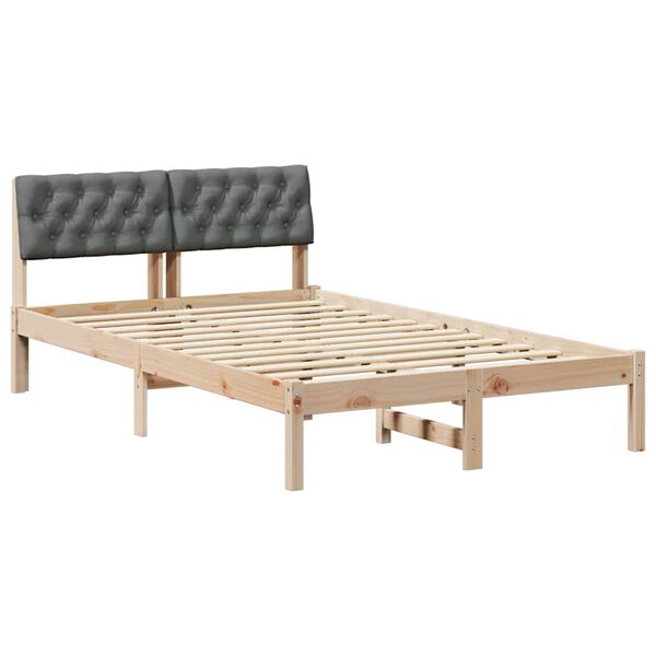 vidaXL Bedframe Bruin en donkergrijs 120 x 200 cm Massief grenenhout