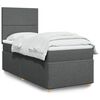 vidaXL Boxspring met matras stof donkergrijs 90x190 cm