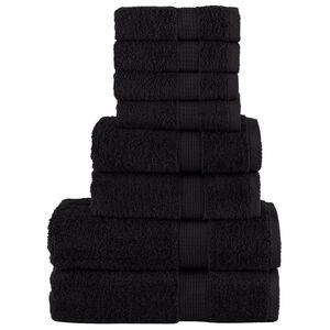 vidaXL 8-delige Handdoekenset SOLUND 600 g/m&sup2; zwart