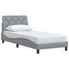 vidaXL Bedframe zonder matras 90x200 cm stof lichtgrijs