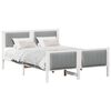 vidaXL Bedframe Wit en lichtgrijs 140 x 190 cm Massief grenenhout