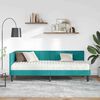 vidaXL Hoekbedframe met matras Turquoise 80 x 200 cm Fluweel