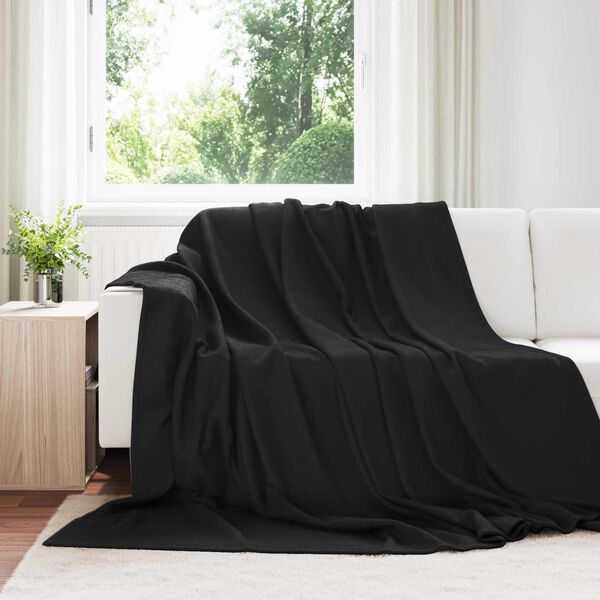 vidaXL Kleden 24 pcs Zwart 270 x 240 cm Fleece