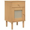 vidaXL Nachtkastje SENJA rattan-look 40x35x65 cm grenenhout bruin