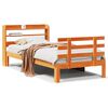 vidaXL Bedframe met hoofdbord massief grenenhout wasbruin 75x190 cm