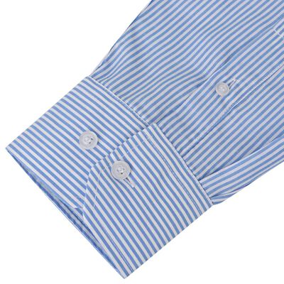 vidaXL Zakelijk overhemd heren wit en blauw gestreept maat S