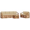 vidaXL Buiten bankenset 7 pcs Natuurlijk en Beige Massief Acaciahout