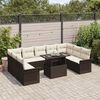 vidaXL Tuin Sofa Set met kussen 10 pcs Bruin Poly riet