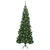 vidaXL Hoek Kunstkerstboom met 300 LED Groen 180 cm PVC en Metaal