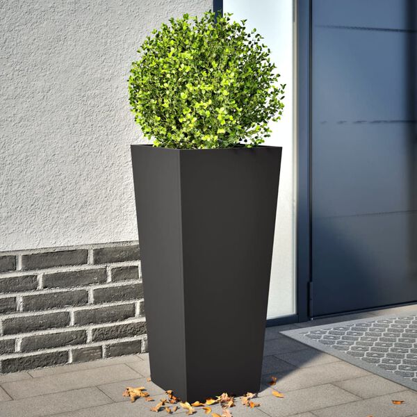 vidaXL Plantenbakken 2 st 35x35x75 cm staal zwart
