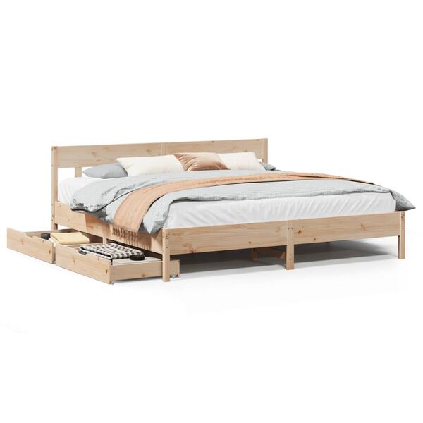 vidaXL Bedframe zonder matras massief grenenhout 200x200 cm