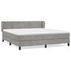 vidaXL Boxspring met matras fluweel lichtgrijs 160x200 cm