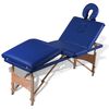 vidaXL Inklapbare massagetafel 4 zones met houten frame (blauw)