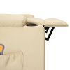 vidaXL Massagestoel elektrisch stof crèmekleurig
