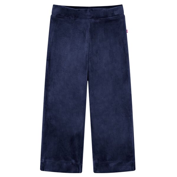 Kinderbroek fluweel 140 donkerblauw