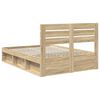 vidaXL Bedframe met hoofdeinde Sonoma 160 x 200 cm Massief grenenhout