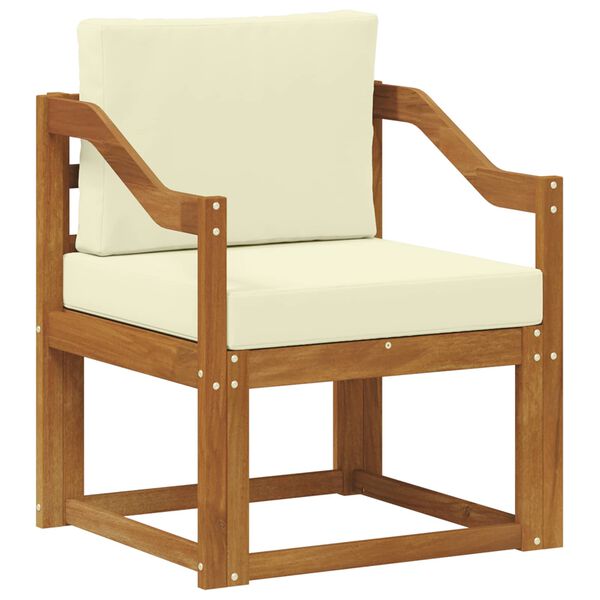 vidaXL Tuinbank Massief Acaciahout en Polyester Naturel