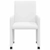 vidaXL Dining Stoelen met Wielen 2 pcs Wit 57 x 66 x 94 cm Kunstleer