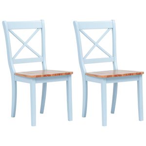 vidaXL Eetkamerstoelen 2 st massief rubberwood grijs en naturel
