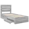 vidaXL Bedframe Grijs Sonoma en Zilver 75 x 190 cm Bewerkt hout