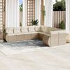 vidaXL 10-delige Loungeset met kussens poly rattan beige