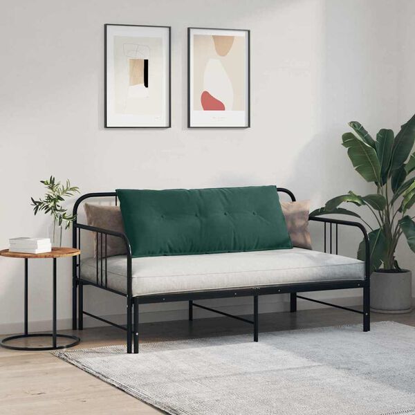 vidaXL Rugkussen Donkergroen 120 x 50 cm Cordstof