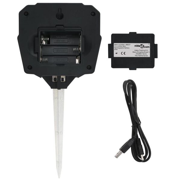 vidaXL Dierenverjager ultrasoon met bewegingssensor zonne-energie