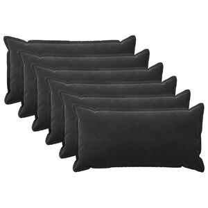 vidaXL Kussen met kussen HOUTEN 6 st Zwart fluweel