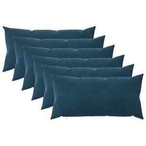 vidaXL Kussen met kussen HEERLEN 6 st Blauw fluweel