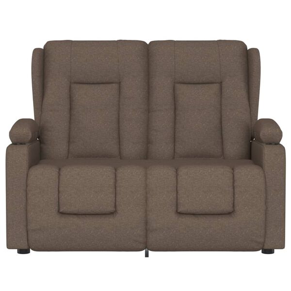 vidaXL Massagestoel 2-zits verstelbaar met bekerhouders stof taupe