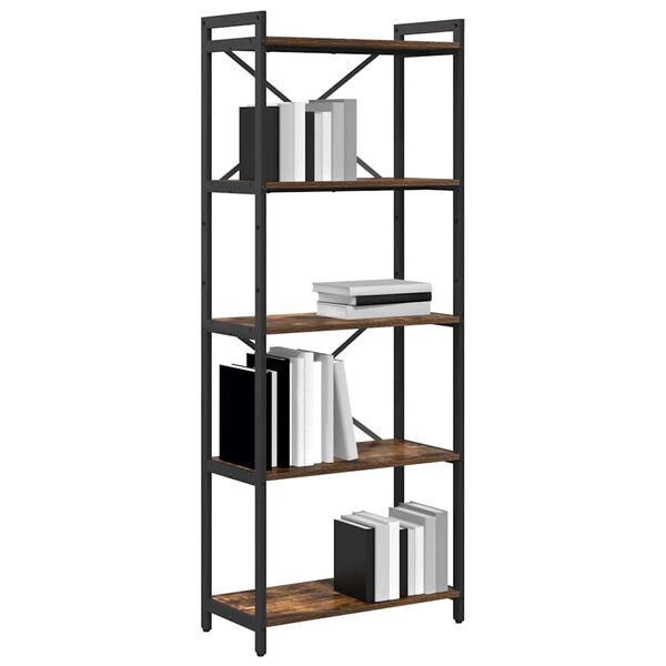 vidaXL Boekenkast Gerookt eiken 60 x 30 x 155 cm Bewerkt hout