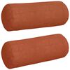 vidaXL Bolster Kussens 2 stuks Rood-oranje Ø 15 x 40 cm Cordstof