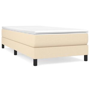 vidaXL Boxspring bed 100x200 cm stof cr&egrave;mekleurig