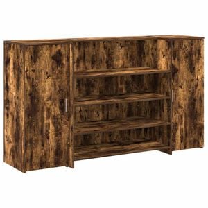 vidaXL Receptiebalie 180x50x103,5 cm bewerkt hout gerookt eikenkleurig