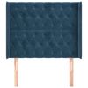 vidaXL Hoofdbord met randen 103x16x118/128 cm fluweel donkerblauw