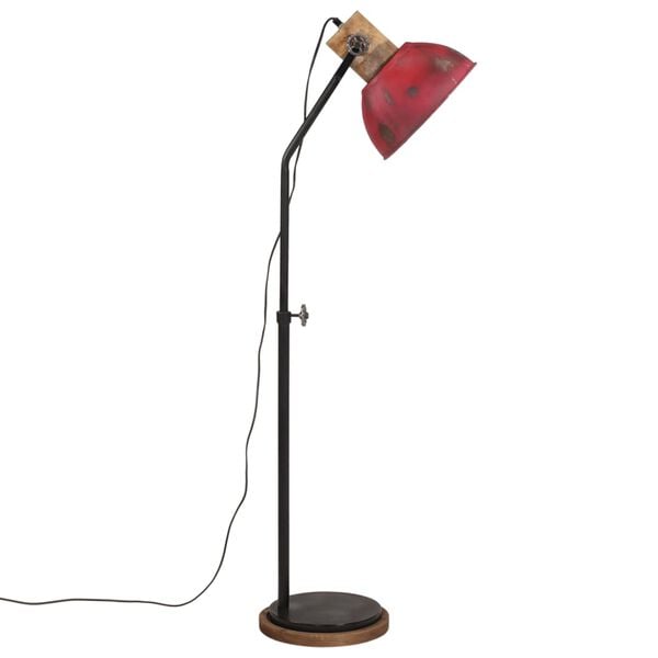 vidaXL Vloerlamp 25 W E27 30x30x100-150 cm verweerd rood