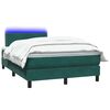 vidaXL Boxspring met matras en LED fluweel donkergroen 120x210 cm